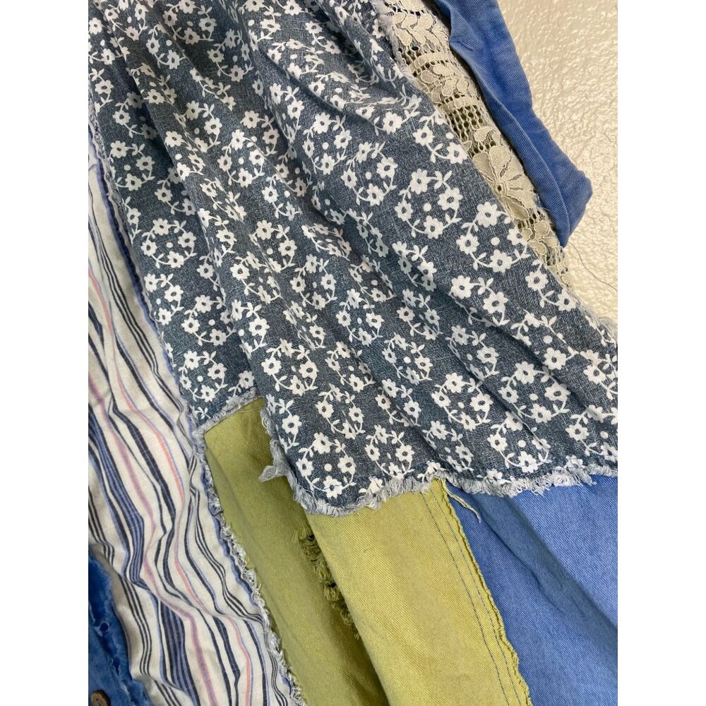 Bluevelvet Patchwork Poncho Top size M/ L Artsy Hippie Lagenlook Boho Peasant - Picture 16 of 16